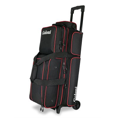 Goloni 3 Ball Bowling Bags with Wheels - Rolling Bowling Bag for 3 Balls & Accessories - Retractable Handle Extends to 38