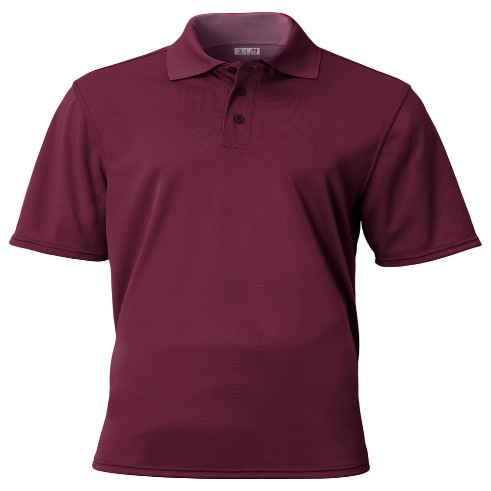 A4 Adult Essential Polo, Maroon, XL