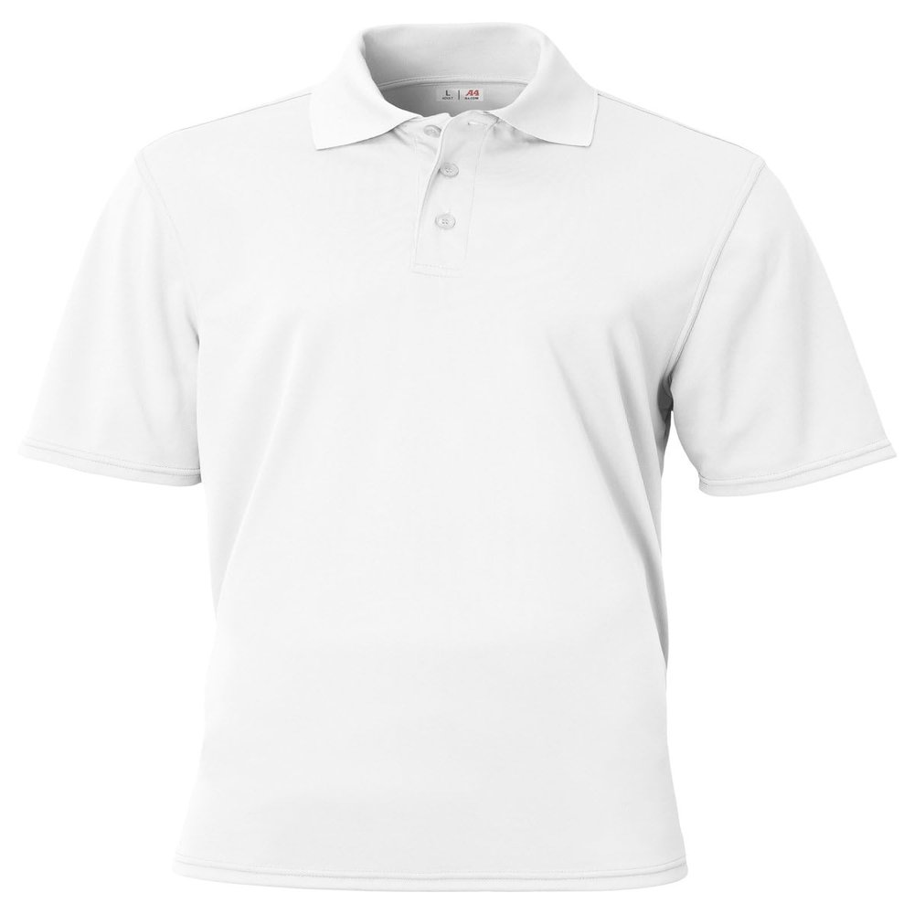 A4 Adult Essential Polo, White, L