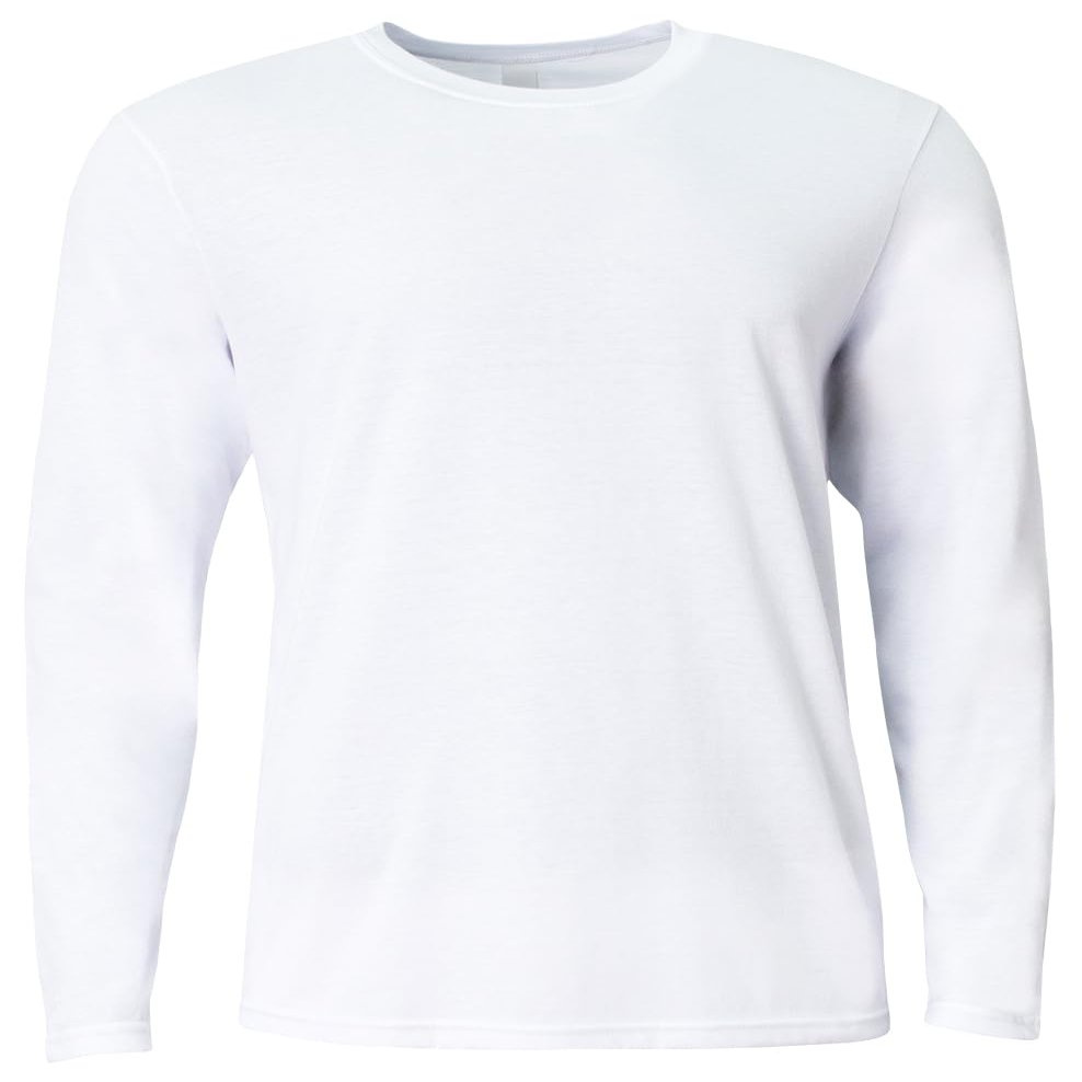 A4 Youth Long Sleeve Softek T-Shirt, White, XS
