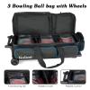 Goloni 3 Ball Bowling Bags with Wheels, Rolling Bowling Bag for 3 Balls & Accessories - Retractable Handle Extends to 38 view 2