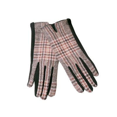 Women's Touch Screen Five Finger Gloves Tweed Plaid Thickened Cashmere Warm Gloves Outdoor Cycling Sports (Color : Set7, Size : Talla nica)