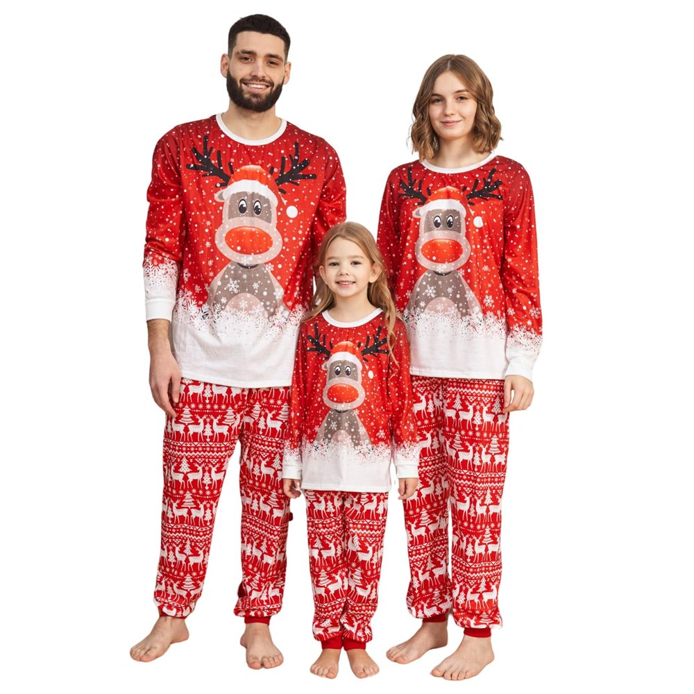 Neufigr Family Christmas Pajamas Matching Sets, Christmas PJs Long Sleeves Sleepwaear Holiday Family Loungewear Sets(E994119)