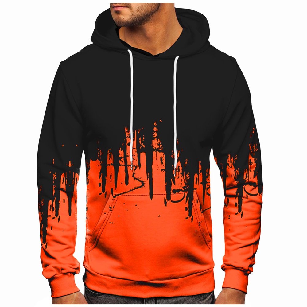 Ymosrh Hoodie, Casual For Men With Pockets Long Sleeve Sweatshirt Sports Hooded Mens Lightweight Hoodies Black Large Hoodies Heavy Weight Gray Hoodie Polyester Chompas Sweaters (6XL, Ginger)