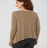 ODODOS Long Sleeve Tee for Women with Thumb Hole Athletic Gym Workout Crop Tops Yoga Shirts, Peanut, X-Small view 2