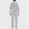 Lmdudan Men's Winter Zipper Hooded Fuzzy Romper Pajamas One Piece Fleece Pajama Jumpsuit Warm Comfy Loungewear with Pockets Gray view 2