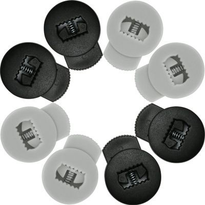 AliBall Glove Locks Baseball, Glove Lace Locks 8 Pack, Never Need Thying Knots Again, Fits All Baseball and Softball Gloves (Black-Silver)