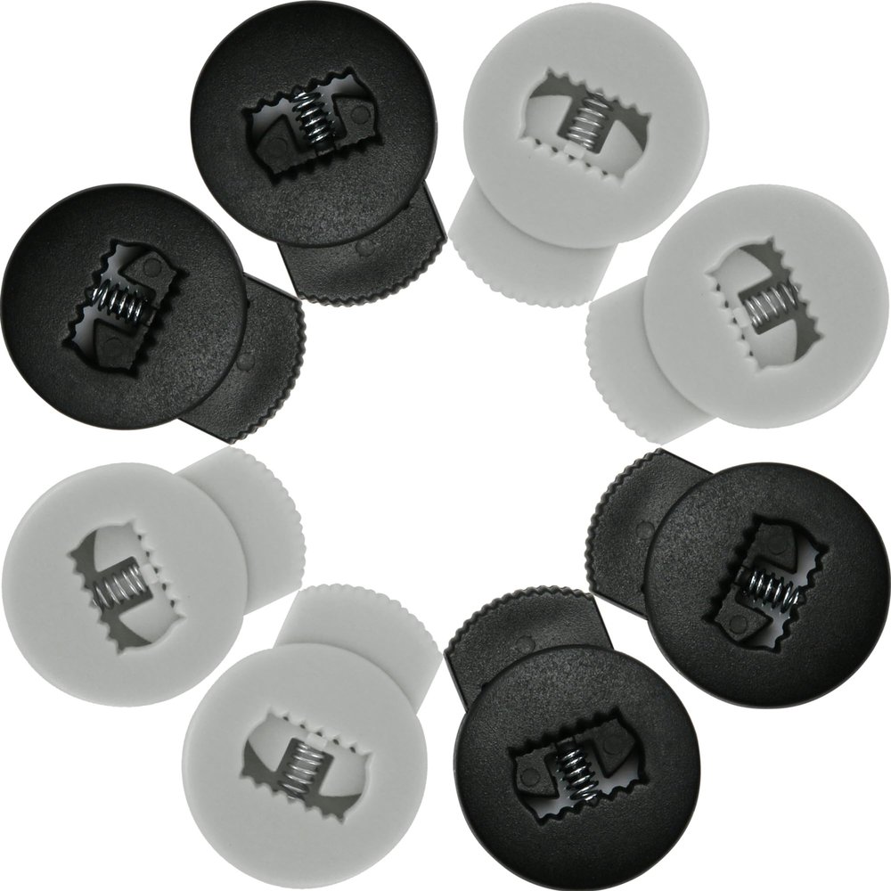 AliBall Glove Locks Baseball, Glove Lace Locks 8 Pack, Never Need Thying Knots Again, Fits All Baseball and Softball Gloves (Black-Silver)