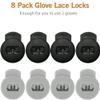 AliBall Glove Locks Baseball, Glove Lace Locks 8 Pack, Never Need Thying Knots Again, Fits All Baseball and Softball Gloves (Black-Silver) view 4