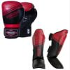 Boxing Gloves & Muay Thai Shin Guards for Men and Women, MMA Kickboxing Shin Pads Set, Adjustable Shin Guards with Instep Protection, Sparring & Martial Arts Training Gear view 1
