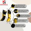 Boxing gloves 2 Pair Set and Muay Thai shin guards set, ideal for kickboxing, home gym training, and sparring, Best suited for MMA, featuring multi-layer padding and cushioning for enhanced protection view 2
