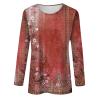 Womens Fall Tops, Women's Going Out Tops for Women Sexy Spring Fashion Polo Shirts Dressy Casual Active Long Sleeve Print Round Neck Graphic Tees Plus Size Top Blouse Clothing 2023(5-Red,XXL) view 3