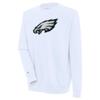 Antigua Men's White Philadelphia Eagles Victory Crewneck Pullover Sweatshirt view 1