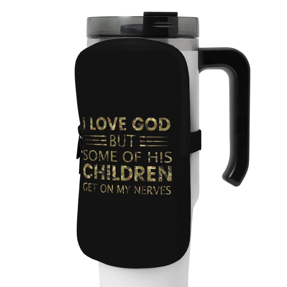 I Love God But Some of His Children Get On My Nerves Compact Exercise Essentials Bag with Zipper