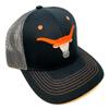 National Cap Texas Longhorns Gradient Fade Mascot Logo Flat Bill Mesh Trucker Snapback Hat view 1