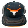 National Cap Texas Longhorns Gradient Fade Mascot Logo Flat Bill Mesh Trucker Snapback Hat view 2