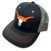 National Cap Texas Longhorns Gradient Fade Mascot Logo Flat Bill Mesh Trucker Snapback Hat view 3