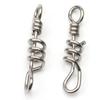 AOHRO Pack of 30 New Stainless Steel Sea Fishing Fast Prograde Corkscrew Snap Cork Screwed Swivel view 1