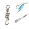 AOHRO Pack of 30 New Stainless Steel Sea Fishing Fast Prograde Corkscrew Snap Cork Screwed Swivel view 3
