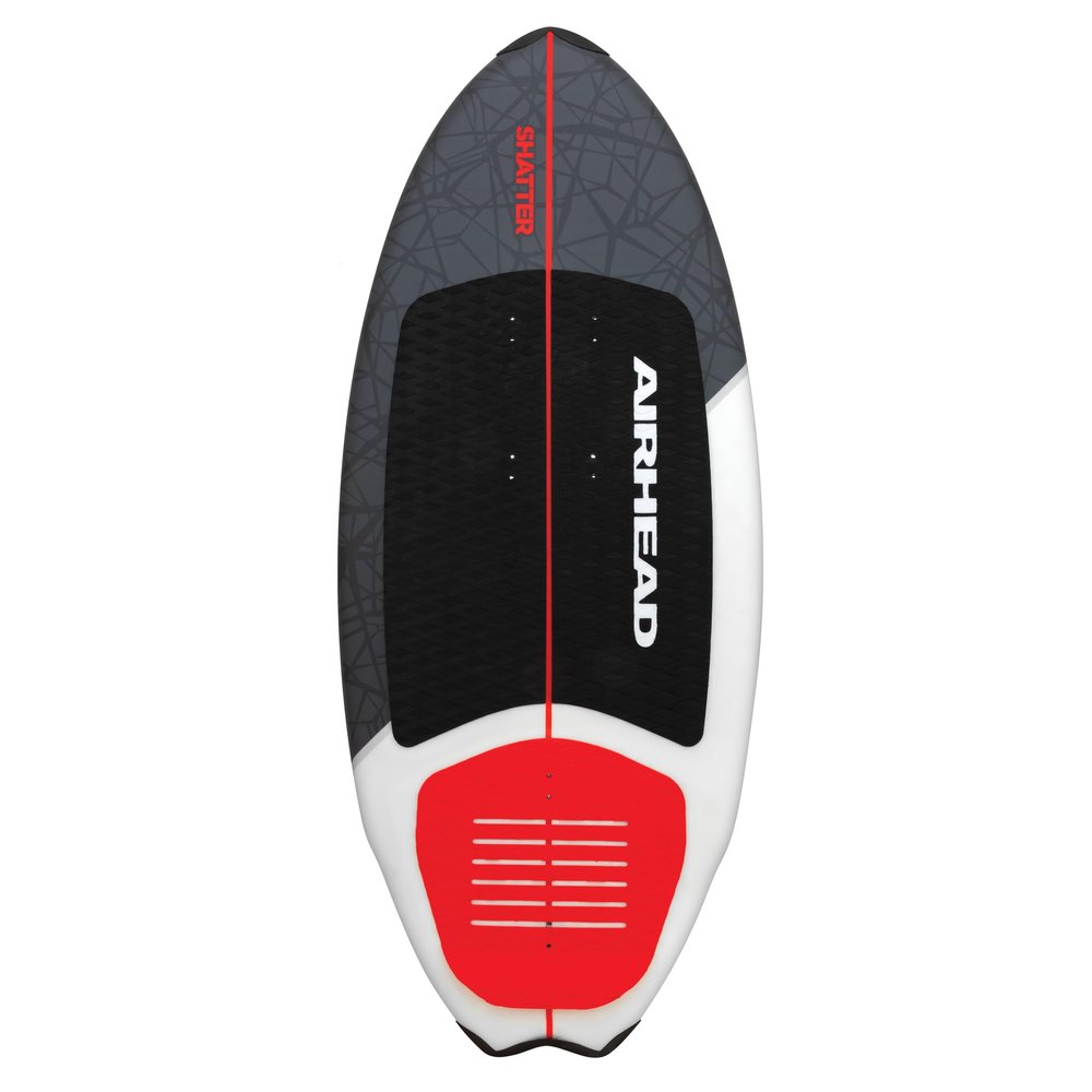 Airhead Shatter Composite 49" Wake-Riversurf Board for Beginner to Advanced Wake Surfers with Two Padded Foot Straps, EVA Traction Pads and Customizable fin Box