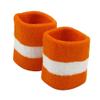 Terry Stripe Wristband Pair (Orange White, One Size) view 1
