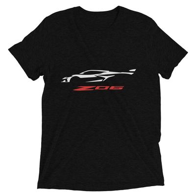 2024 Sports Car Z06 C8 Next Gen Silhouette Vette Drivers Short Sleeve tri-Blend t-Shirt