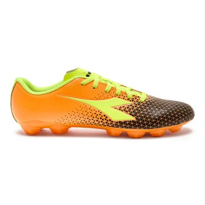 Diadora Cattura Youth Firm Ground Soccer Cleats, Little/Big Kid Sizing, Perfected for Natural and Artificial Playing Surfaces, Orange/Yellow/Black, 9 Little Kid
