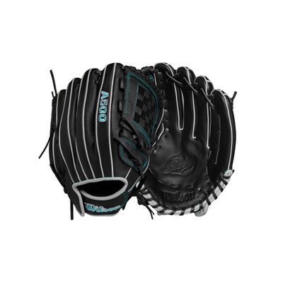 Wilson 2024 A500 Siren 12 Youth Infield Fastpitch Softball Glove - Right Hand Throw, Black/Teal