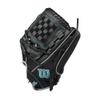 Wilson 2024 A500 Siren 12 Youth Infield Fastpitch Softball Glove - Right Hand Throw, Black/Teal view 4