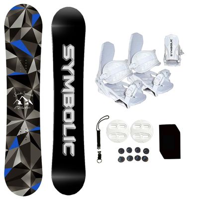 Symbolic Arctic Snowboard and Bindings Package with Stomp Pad & Leash & Discs & Screws (90cm/XS WHT Binding(Kid 1-6))
