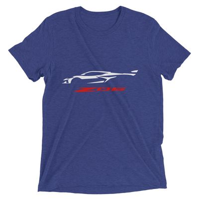 2024 Sports Car Z06 C8 Next Gen Silhouette Vette Drivers Short Sleeve tri-Blend t-Shirt