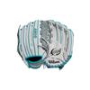 Wilson 2024 A500 Siren 11.75 Youth Infield Fastpitch Softball Glove - Rigth Hand Throw, White/Grey/Teal