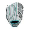 Wilson 2024 A500 Siren 11.75 Youth Infield Fastpitch Softball Glove - Rigth Hand Throw, White/Grey/Teal view 2