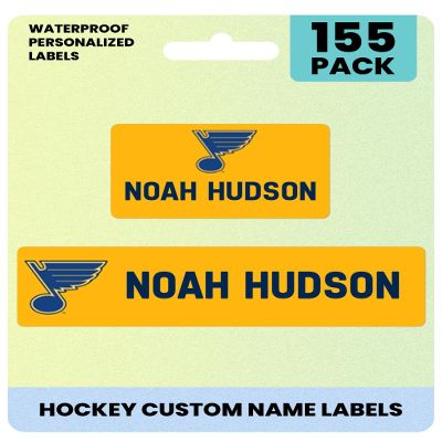 Label Daddy Hockey Personalized Labels for Boys, St. Louis Blues, 155 Ct