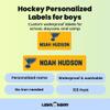Label Daddy Hockey Personalized Labels for Boys, St. Louis Blues, 155 Ct view 2