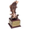 SHOP AWARDS AND GIFTS Customizable 15 Inch Antique Gold Bass Fish Perpetual Trophy on Rosewood Base, for Tournament, Championship, Prizes and Gifts, Unisex Award, Includes Personalized Engraving view 1