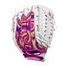 Wilson 2024 A440 Flash 12 Youth Outfield Fastpitch Softball Glove - Left Hand Throw, White/Pink/Tie Dye view 2