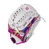 Wilson 2024 A440 Flash 12 Youth Outfield Fastpitch Softball Glove - Left Hand Throw, White/Pink/Tie Dye view 4