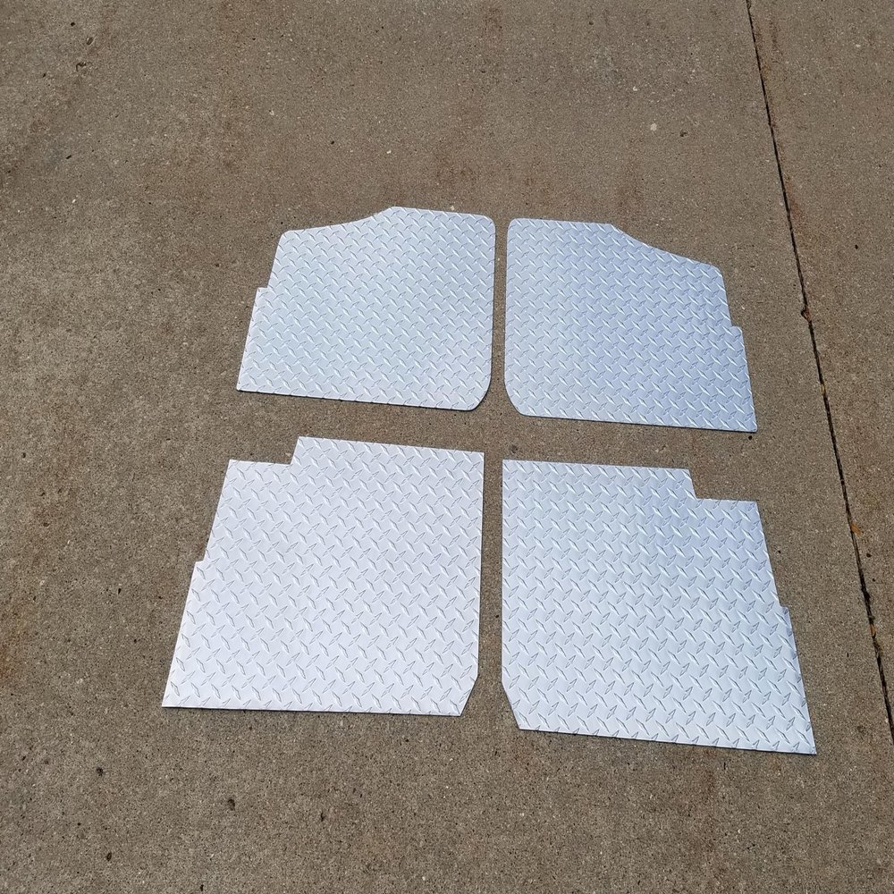 J & O Carts Parts Fits Polaris Ranger Crew XP900-XP1000 Aluminum Diamond Plate Floor Cover