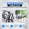 DocksLocks Security Cable Lock Set (4' or 6') Coiled, Keyless Resettable Combination, Mounting Bracket, Portable and Compact for Bikes, Scooters 6ft view 3