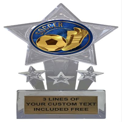 Express Medals 10 Pack Personalized Acrylic Soccer Trophies Champion Awards Gift Prizes Trophy 10 PK EG46