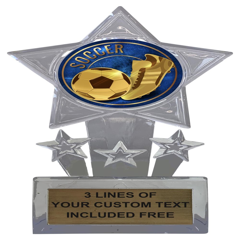 Express Medals 10 Pack Personalized Acrylic Soccer Trophies Champion Awards Gift Prizes Trophy 10 PK EG46