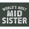 5X-Large Forest Green Mens World's Most Mid Sister Funny Gift Idea T-Shirt view 4