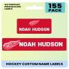 Label Daddy Hockey Labels - Customize Waterproof Name Labels for School Supplies, Clothing, Bottles, Day Camp, Sports & Organization - Peel and Stick Durable Labels - 155 Pack | Detroit Red Wings view 1