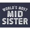 X-Large Navy Blue Women Fitted World's Most Mid Sister Funny Gift Idea Sleeveless Tank Top T-Shirt view 3