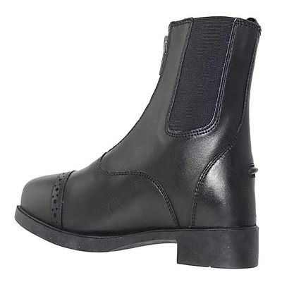 Grewal Equestrian Children's Leather Zip-Up Paddock Boots (Black, 13)
