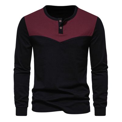 Prime Early Access Sale T Shirts for Men Cotton Long Sleeve Button Shirt Color Block Gym Workout Athletic Henley Shirts Outdoor Clothing Funny Shirts Black M
