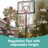 Best Choice Products 10ft Regulation-Size Basketball Hoop, 7.5-10ft Height Adjustable Outdoor Portable Goal System w/Shock Absorbent Rim, High-Performance Base Gel, 2 Wheels view 2