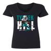 superhotapparel Football Star Player Wide Receiver Miami Hill Ladies' V-Neck Tshirt (Black, XX-Large) view 1