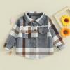 MERSARIPHY Baby Boy Flannel Shirt Toddler Plaid Shirt Baby Button Down Jacket Coat Infant Fall Outfits (Brown A, 18-24 Months) view 2